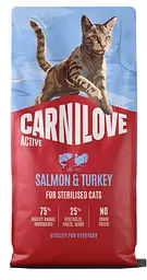 Сухий беззерновий корм Carnilove Active Salmon & Turkey Sterilised для стерилізованих котів лосось та індичка 6 кг
