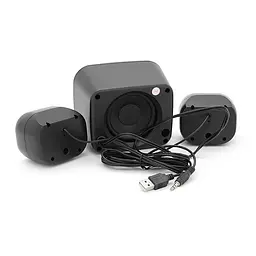 Колонки 2.1 JEDEL S-560P USB+3.5mm, 2x3W+5W, 150Hz-20KHz, з LED підсвічуванням, Black, BOX - мініатюра 3