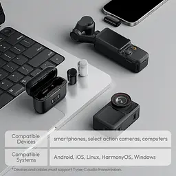 Бездротова мікрофонна система Ulanzi A200 Mini Mic, dual-mic, (Type-C) Black - мініатюра 10