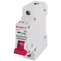 Автоматичний вимикач E.NEXT 1-п e.mcb.stand. 16А C ( 4,5кА) (s002008)