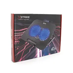 Підставка під ноутбук XSTRIKE XS-11, 10-17", 2*140mm 1300±10% RPM, корпус пластик+алюміній, 2xUSB 2.0, 371x266x30mm, RGB, Box Q20 - мініатюра 2