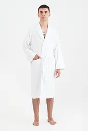 Халат махровий unisex Lotus Home - Basic Line white XL - мініатюра 3