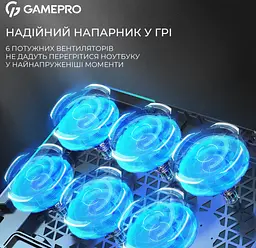 Охолоджувальна підставка для ноутбука до 15,6 дюйма GamePro GPCP-590 RGB 2xUSB 6xfans - мініатюра 9