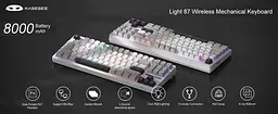 Клавіатура MageGee Light 87 RGB Blue Whale Switch Wireless (6971969728431-UA) Star White (G-000003944) - мініатюра 8