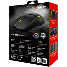 Мишка Xtrike Me GW-610, ігрова бездротова 8000dpi., 7кн., RGB, чорна - мініатюра 6