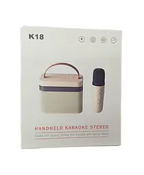Портативна колонка K18 з мікрофоном Bluetooth USB SD FM дитяча колонка караоке блютуз колонка 5 Вт Білий - мініатюра 5