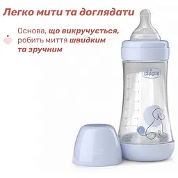 Пляшка для годування Chicco Perfect 5 пластикова із силіконовою соскою 2+ місяці блакитний 240 мл (20223.22.40) - мініатюра 5