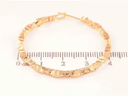 Сережки Xuping Позолота 18K кільця конго "Декоративний візерунок" ø 4см 270605 - мініатюра 2