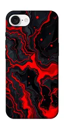 TPU чехол Demsky Black red marble для Apple iPhone 16e (6.1")