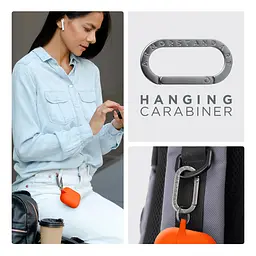 Силіконовий чохол для навушників Apple AirPods Pro 3, Hang Case, помаранчевий, ультратонкий захисний кейс товщиною 2 мм, захист від подряпин, пилу та ударів, компактний, з карабіном для кріплення, ArmorStandart (ARM88278) - мініатюра 6