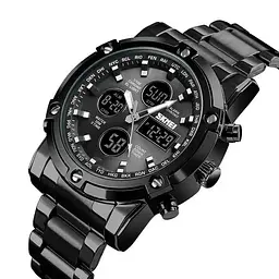 Наручний годинник чоловічий Skmei 1389 Black - Black, 1389BK (12323) - мініатюра 3