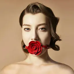 Розкішний кляп у вигляді троянди Zalo - Rose Ball Gag - мініатюра 6