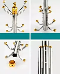 Металева підлогова стійка-вішалка для одягу Coat Rack тринога 16 гачків - мініатюра 3