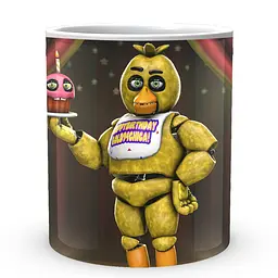 Кухоль GeekLand Five Nights At Freddys П'ять ночей з Фредді Чіка з кексом FN.02.394 330 мл білий - мініатюра 2