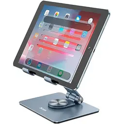 Підставка для планшета Hoco PH52 7`-12.9` Might Metal Rotating Tablet Desktop Holder Grey [91056] - мініатюра 4