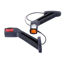 Габаритні вогні LED для вантажівок Рожки 12/24V / косий 18 см / Червоний-Білий-Жовтий 2 шт. (Л 093) - мініатюра 2