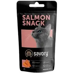 Хрумкі ласощі Savory Snack Подушечки для вибагливих котів з лососем 60 г