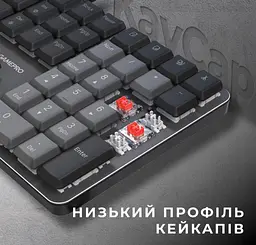 Клавіатура ігрова механічна GamePro GPMK-145R USB Outemu Red Swich Low Profile Dark Gray - мініатюра 8