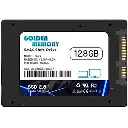 Твердотільний накопичувач SSD Golden Memory 128Gb, , SATA3, 2.5", 3D TLC, 500/330 МБ/с teh0019778
