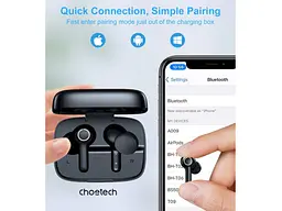 Наушники TWS Choetech BH-T06 Black - миниатюра 3