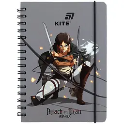 Блокнот Kite Attack on Titan А5 80 аркушів на спіралі AT (AT26-190)