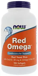 Червоний рис, омега і коензим Q10 Now Foods Red Omega 30 мг 180 капс