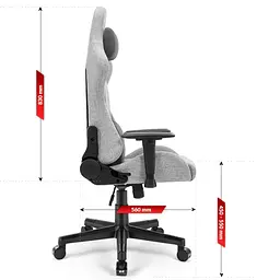 Комп'ютерне крісло Hell's Chair HC-1006 Grey-Black тканина - мініатюра 9
