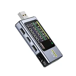 Тестер USB для зарядних пристроїв FNIRSI FNB58 з Bluetooth сріблястий - мініатюра 2
