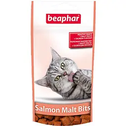 Подушечки для виведення шерсті зі шлунка у котів Beaphar Salmon Malt Bits 35 г