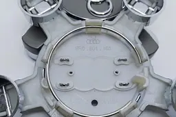 Ковпачки колеса на литі диски Audi 135/57 мм П'ятикутний об'ємний логотип Світло-Сірі 1 шт - мініатюра 2