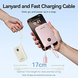 Павербанк Vention Pink 10 000 mAh / 22.5 Вт (FKAP0-C) - мініатюра 7