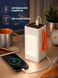 Power Bank 100000 мА·год 22,5 Вт з 4 USB, LED-ліхтарем, білий (49676358)