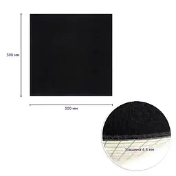 Самоклеюча плитка Sticker Wall під ковролін чорна 300х300х4 5мм SW-00001423 - мініатюра 2