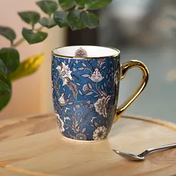 Чашка порцелянова у вінтажному стилі 400 мл, синій Liling Rongxiang Ceramic RX-N240665BL - мініатюра 9