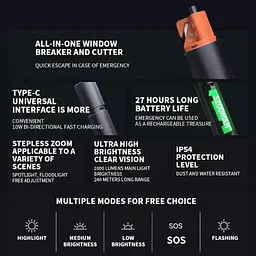 Ліхтар Xiaomi Mijia Multi Functional Strong Light Flashlight (N613) BHR7668CN - мініатюра 5