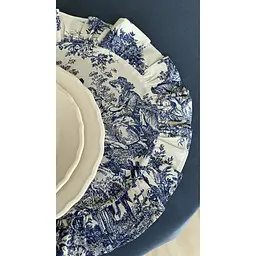 Серветка Ecotton Duck кругла з рюшами під тарілку водовідштовхувальна Blue (25325) - мініатюра 6