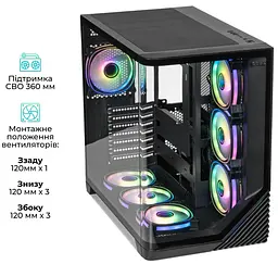 Корпус QUBE MIRAGE 7ARGB BTF Black (MIRAGE_GBNU3) Без БП - мініатюра 12