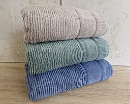 Набір турецьких махрових рушників Cestepe MicroCotton Premium 3 штуки 70x140 Nevara 2 щільність 600 г/м2 - мініатюра 5