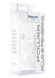 Анальна пробка з ерекційним кільцем Toy Joy Power Plug Penisring 11.5 см (прозорий) - мініатюра 2