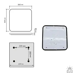 Керована світлодіодна люстра GABO S 90 Вт 505x505x85 мм Чорно-золота ESLLSE - мініатюра 7