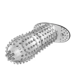 Насадка на член Baile Silikon Penis Sleeve Clear, +5 см (прозорий) - мініатюра 4