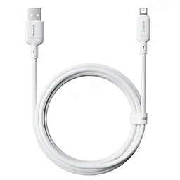 Дата кабель Baseus Silky Series OS Fast Charging USB to Lightning 2.4A (1m) (P1037770) Moon White - мініатюра 2