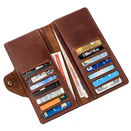 Чоловічий шкіряний гаманець SHVIGEL 18х8,5х1 см acs0016059 - мініатюра 4