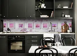 Вініловий кухонний фартух Happy Pocket Лаванда у картинах наклейка для кухні ПВХ вино Текстури Рожевий Z181892 - мініатюра 2