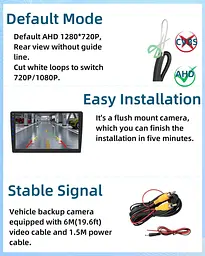 Epronic AHD 1080P/720P Камера заднього огляду 170° Кут огляду для автомобіля, нічне бачення IP68 Водонепроникна - мініатюра 5