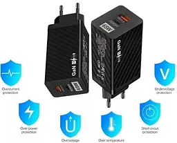 Зарядний пристрій GaN BK378 USB Type-C 65W Мережевий адаптер - мініатюра 6