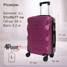 Валіза дорожня 4Points ONE велика (L), на подвійних колесах, пластикова - мініатюра 7