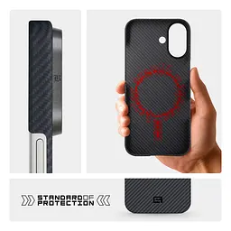 Чехол ArmorStandart BlackIcon Aramid Twill MagCase для Apple iPhone 17 Black (ARM90148) - мініатюра 7