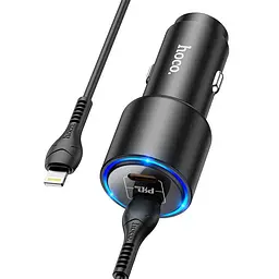 Адаптер автомобільний Hoco Type-C to Lightning Cable Clear way dual port Car charger set NZ3 |2Type-C, QC/PD, 3A/40W| - мініатюра 2