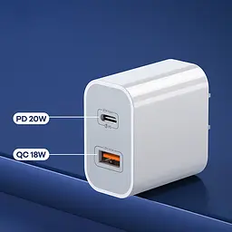 Швидкий зарядний пристрій 20W Remax RP-U68 1xType-C 1xUSB-A PD+QC Білий - мініатюра 7